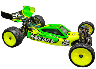 Matt Hodges’s green RC buggy pointing to the right